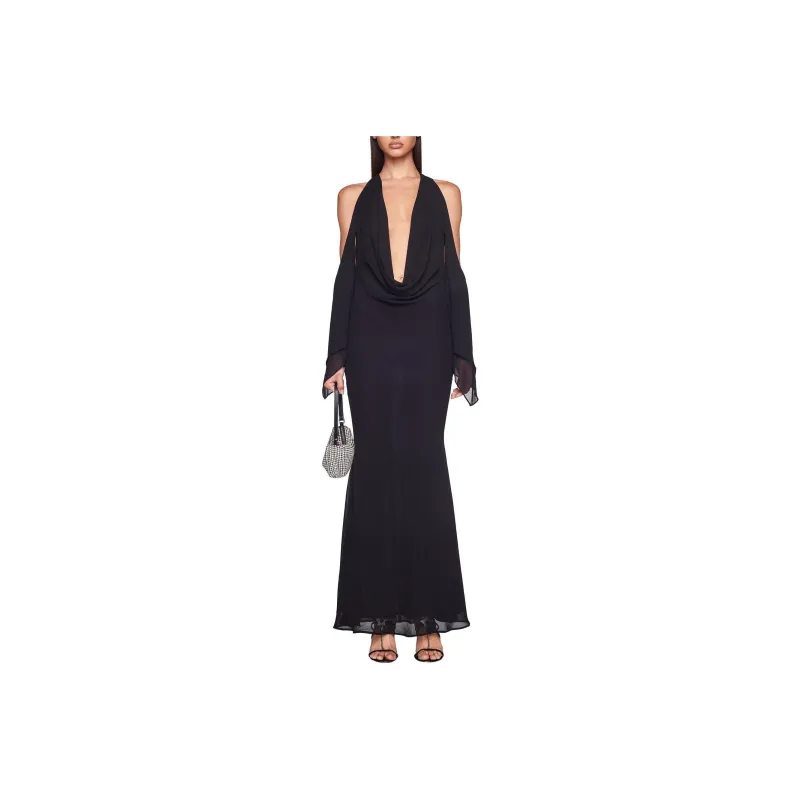 I.AM.GIA SS24 ROSANNA MAXI DRESS Long-Sleeved Dresses Women's BLACK/Black-0