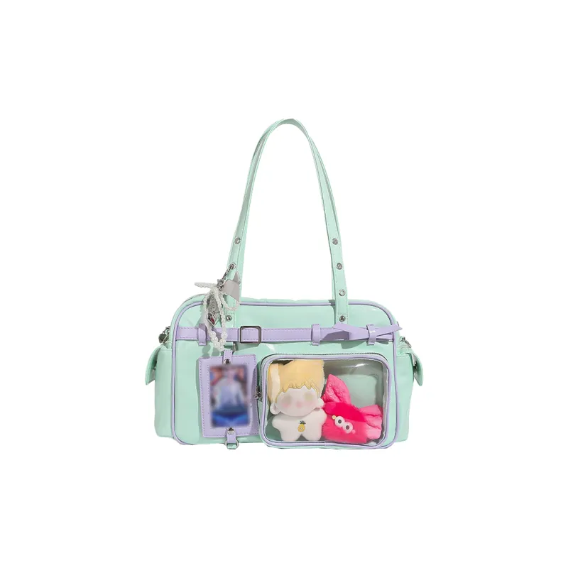 SHORT HAIR GIRL PU Ita Bag Shoulder Bag Women's Multicolor-4