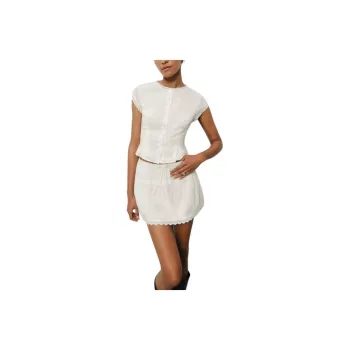 REFORMATION Valetta Two Piece Skirt Set Women's White