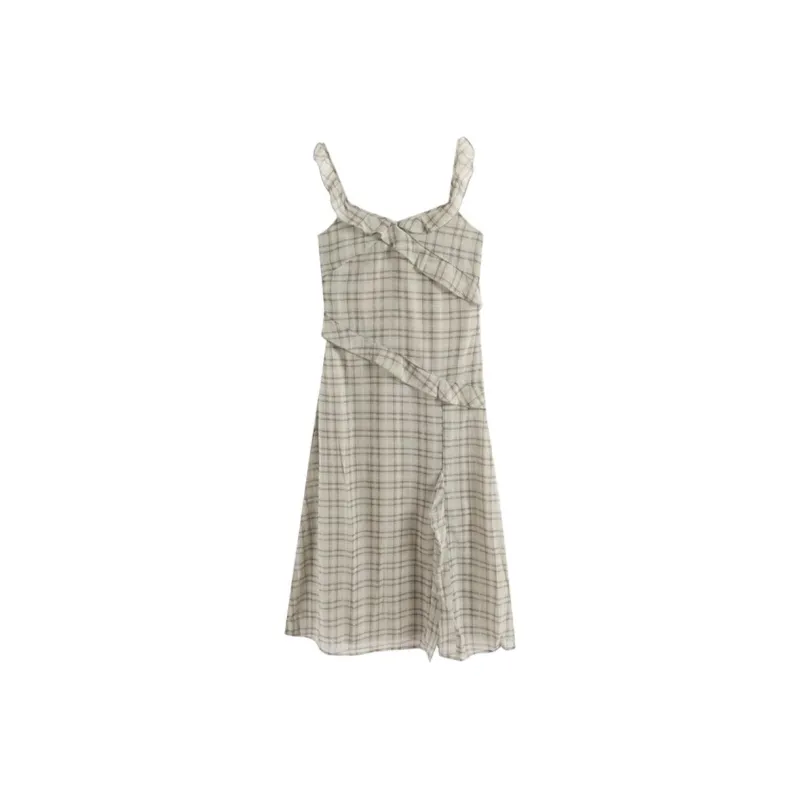 DOKZB Slip Dresses Women's Yellow Green-0