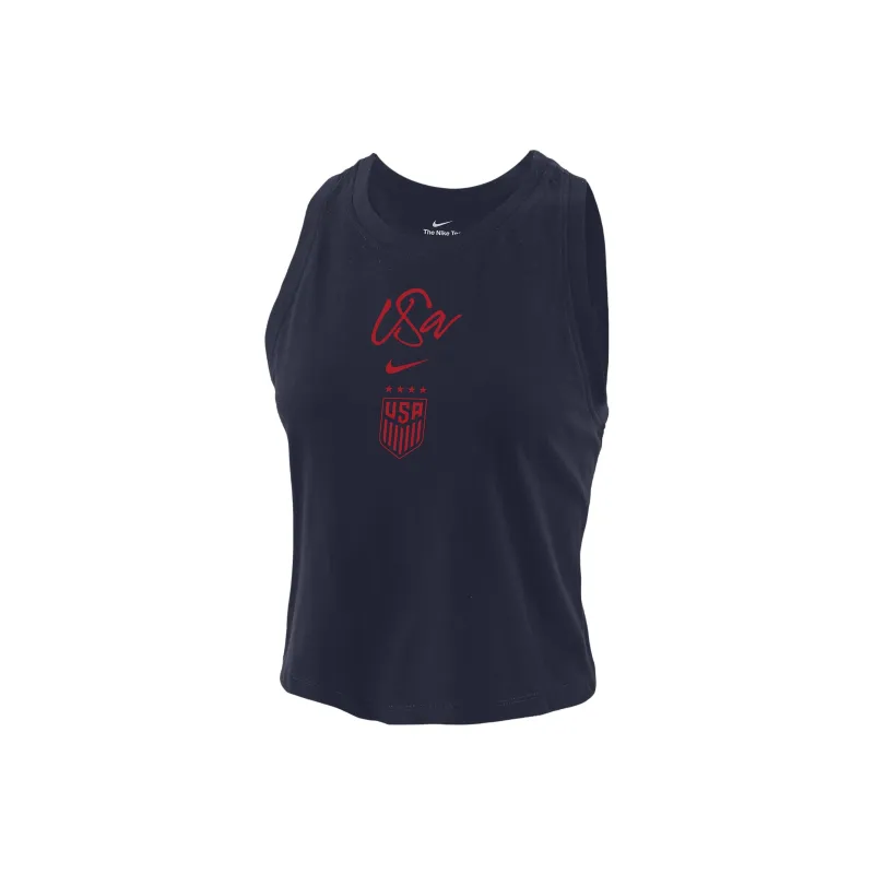 Nike Women's Uswnt Cropped Tank Top Navy-0