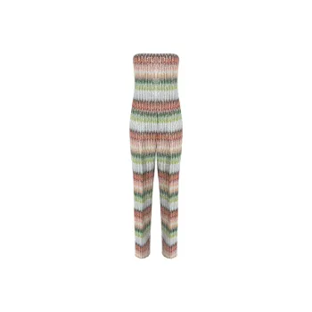 MISSONI Gradient Zigzag Knit Long Bustier Jumpsuit