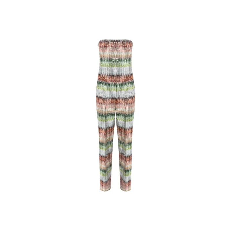 MISSONI Gradient Zigzag Knit Long Bustier Jumpsuit-0