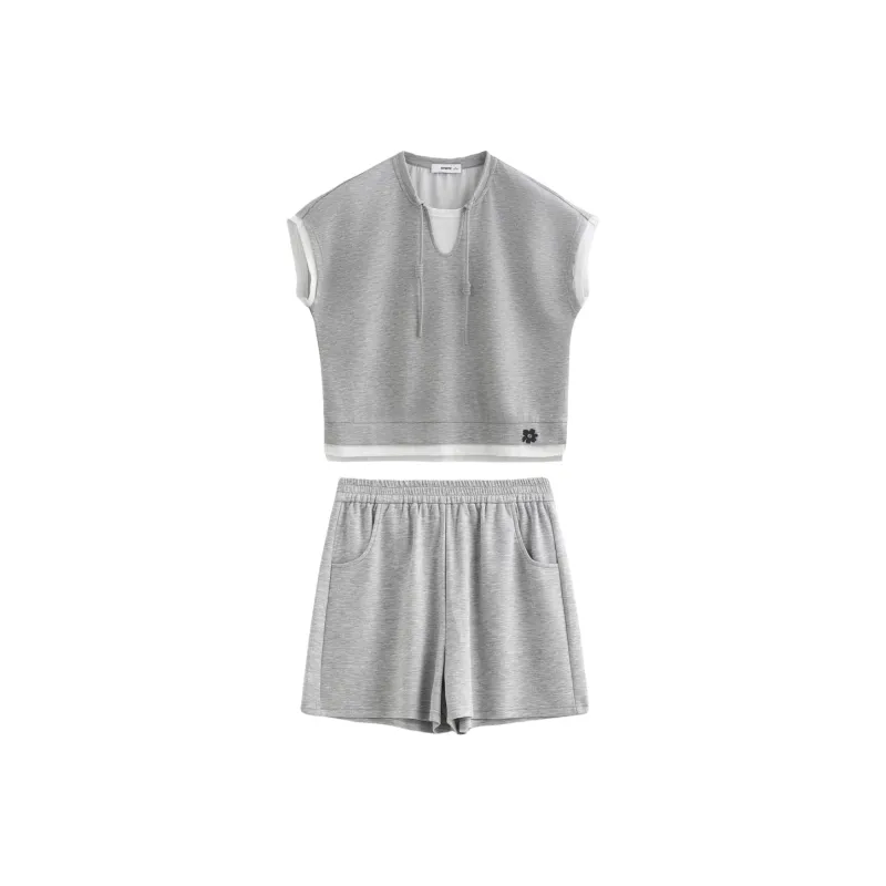 Initial Language Casual Suit Women's Heather Gray-0