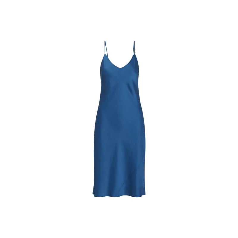 ARITZIA Wilfred New Only Slip Satin Midi Dress Slip Dresses Women's Ultramarine Blue/Group Blue-0