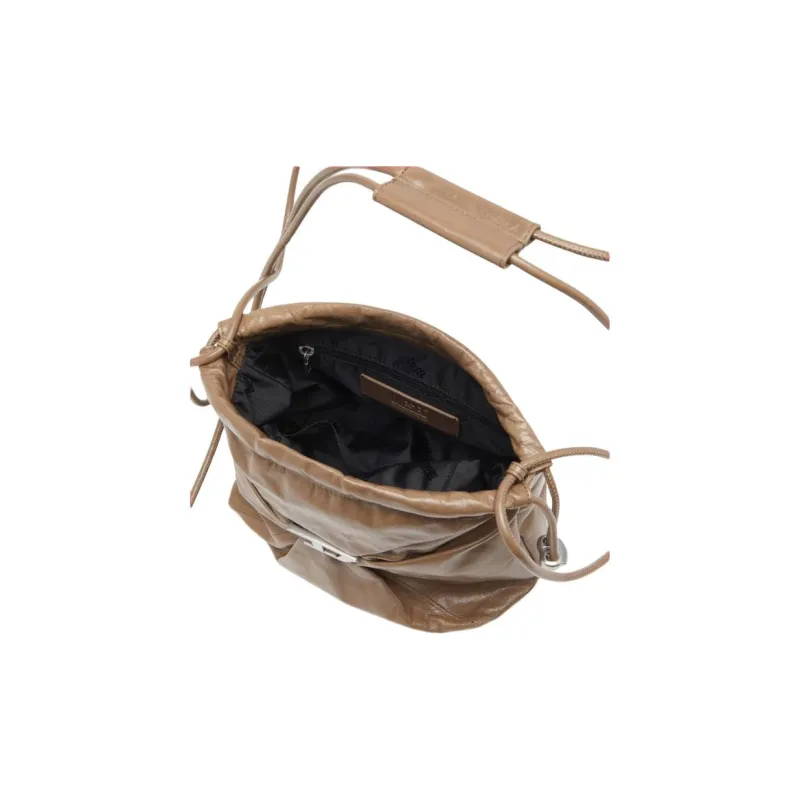 DIESEL Cow Leather Shoulder Bag Medium Size Women's Brown-4