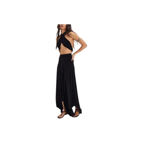 FREE PEOPLE Norma Kamali Convertible Midi Dress Sleeveless Dress Women's Black