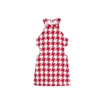 MIMOSA CHUR Slip Dress Women's Red Plaid