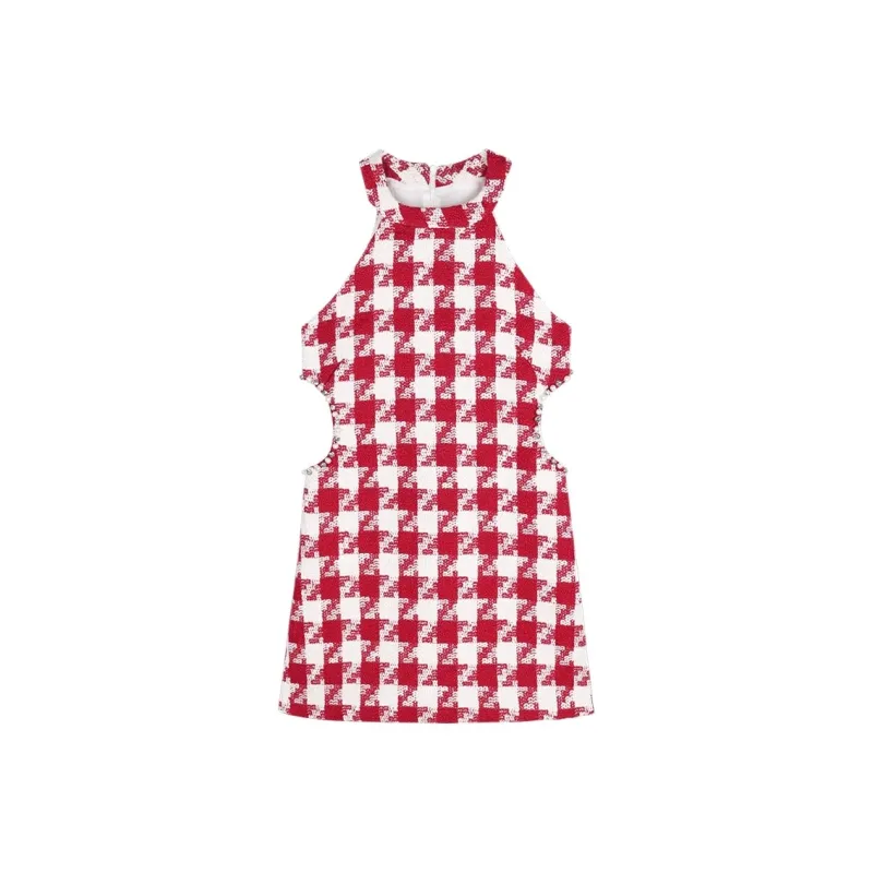 MIMOSA CHUR Slip Dress Women's Red Plaid-0