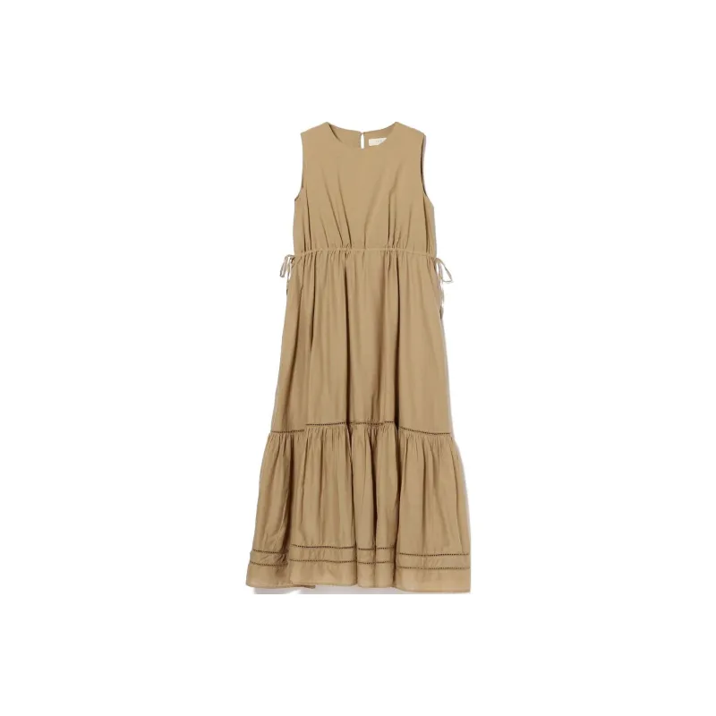 Beams Sleeveless Dress Women's Beige-0
