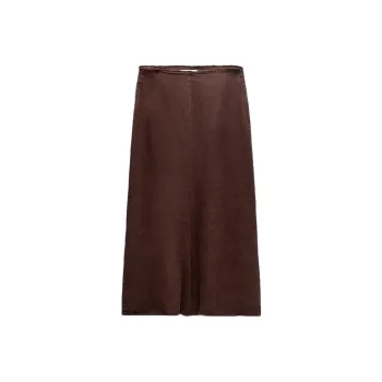 ZARA Casual Long Skirts Women's Burgundy Red