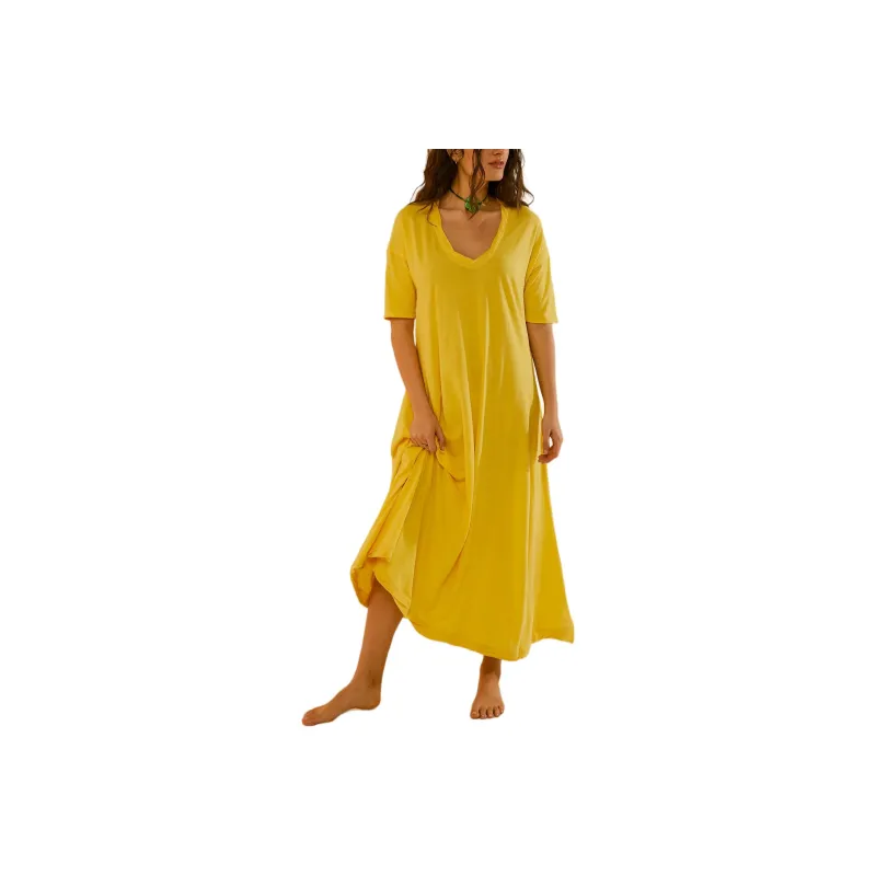 FREE PEOPLE Carter T-Shirt Dress Short-Sleeved Dresses Women's Samoan Sun-0