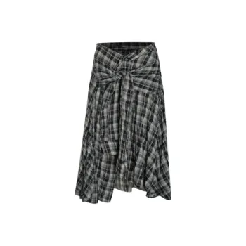 Little Pull Casual Long Skirts Women's Plaid