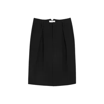 AMIPARIS Paris Pleated Detail Midi Pencil Skirt