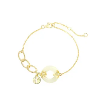 Fu Ru Ji Bracelets Pale Greenish White Jade Women's