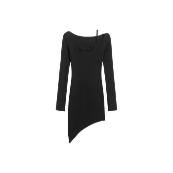 AHDO Long Sleeved Dresses Women's Black