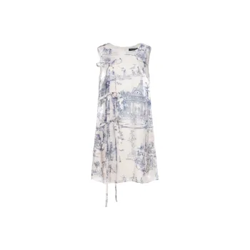FLONAKED Sleeveless Dress Women's White Print