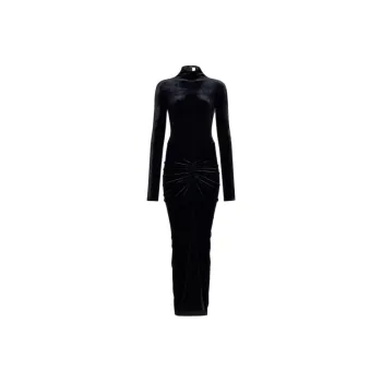 Alaia Velvet Draped Maxi Dress