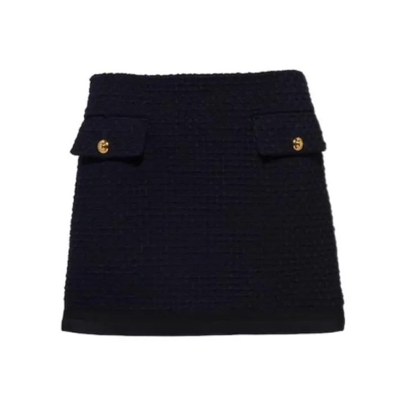 MIU MIU Casual Short Skirts Women's Navy Blue-0