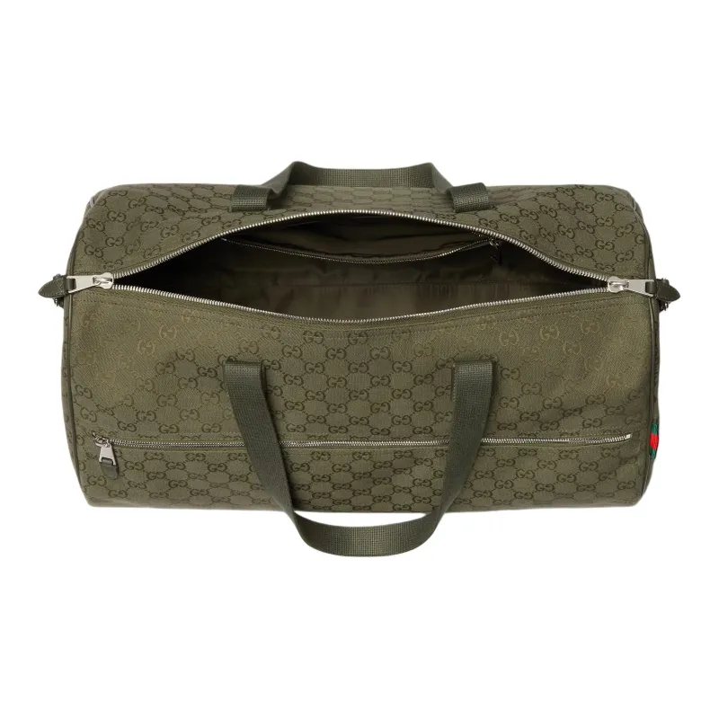 GUCCI GG Canvas Travel Bag Men's Forest Green-4