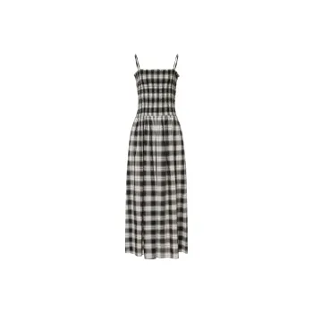 MOCO Slip Dress Women's Black White Plaid
