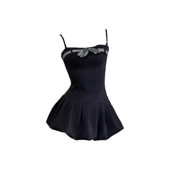 SNZX Slip Dresses Women's Black