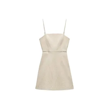 ZARA Slip Dresses Women's Light Beige