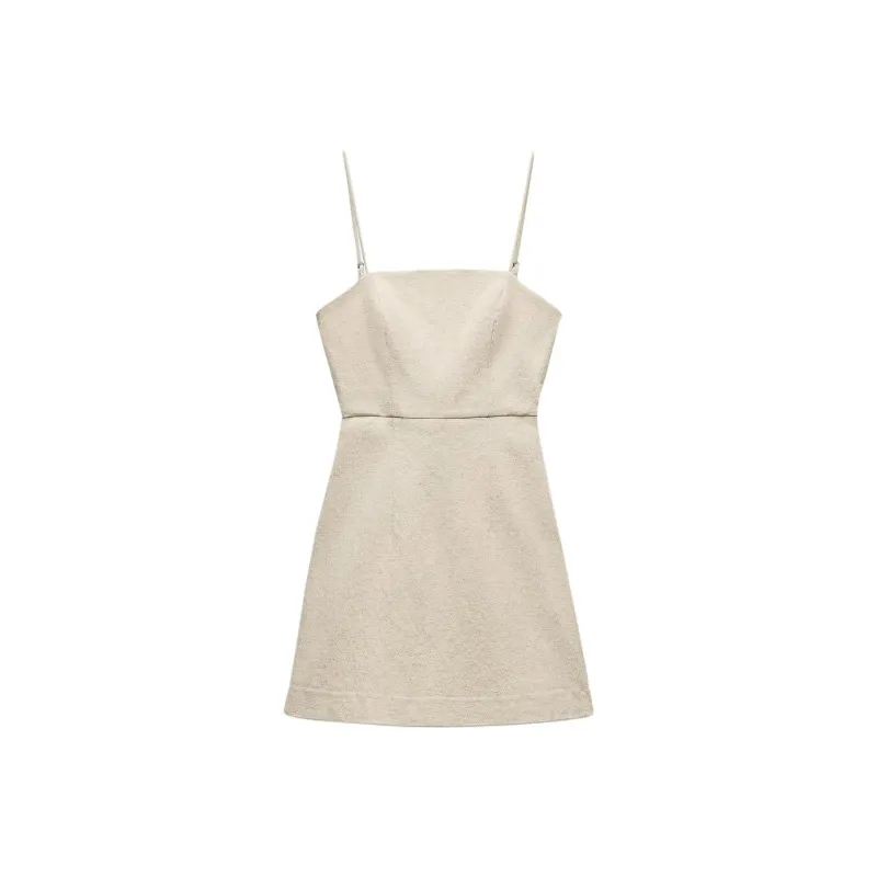 ZARA Slip Dresses Women's Light Beige-0