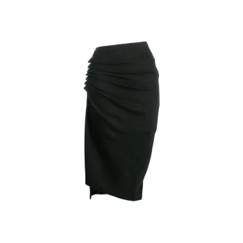 Paco Rabanne Asymmetric Gathered Midi Skirt