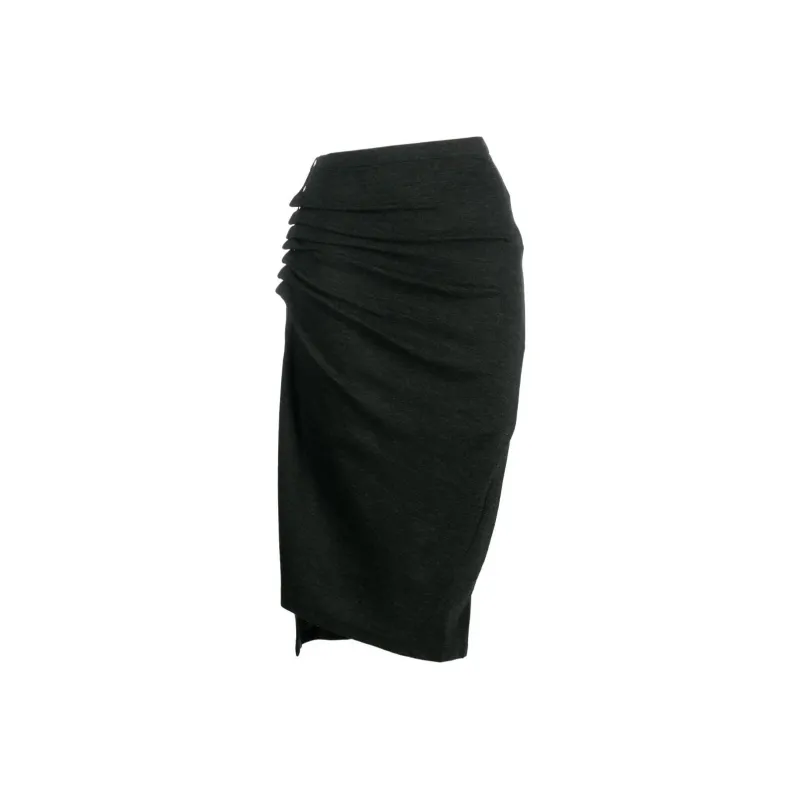Paco Rabanne Asymmetric Gathered Midi Skirt-0