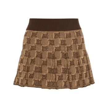 Misbhv Monogram Pleated Knitted Skirt