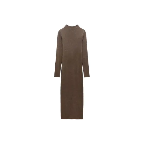 ZARA Long-Sleeved Dresses Women's Brown