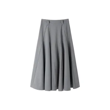 Casual Long Skirts Women's Light Gray