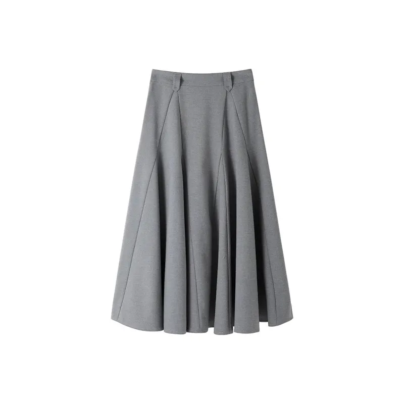 Casual Long Skirts Women's Light Gray-0