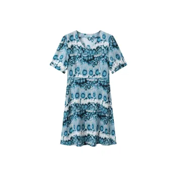 H-YXIANG Short-Sleeved Dresses Women's Tie-Dye Art