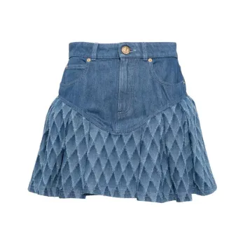 BALMAIN SS24 Casual Short Skirts Women's Blue