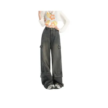 YINLEI Jeans Women's Nanometer Gray