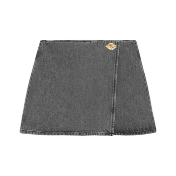 GANNI Denim Short Skirts Women's Shark Skin Gray