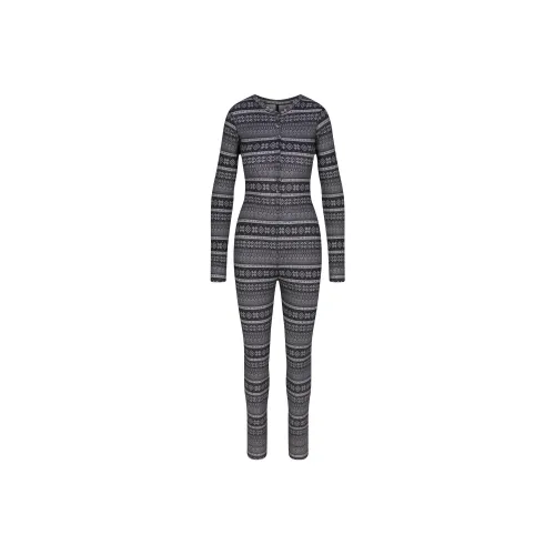 Skims Jumpsuits Women's ONYX MIRROR FAIR ISLE