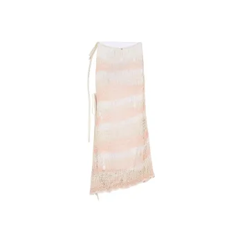 SportMax Ecuador Tied Waist Striped Knitted Skirt
