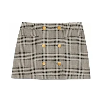 GUCCI SS23 Casual Short Skirts Women's Linen Gray