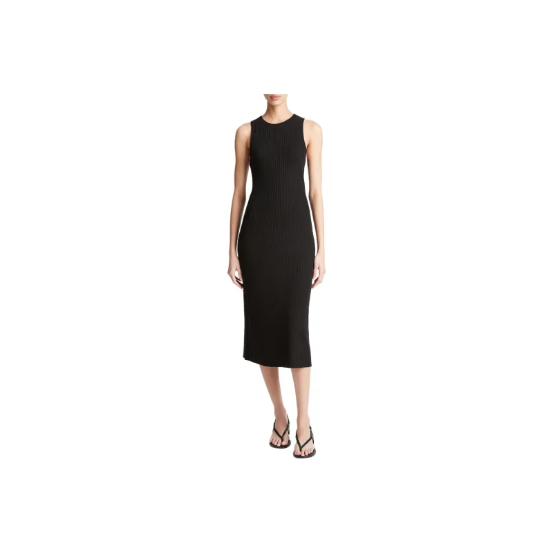 VINCE Ribbed-knit Sleeveless Dress-0