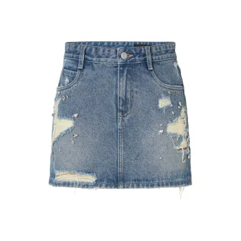 MOCO Denim Short Skirts Women's Blue