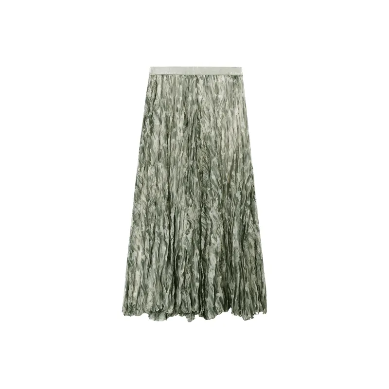 THE SEA LIFE Casual Long Skirt Women's Shimmer Green-0