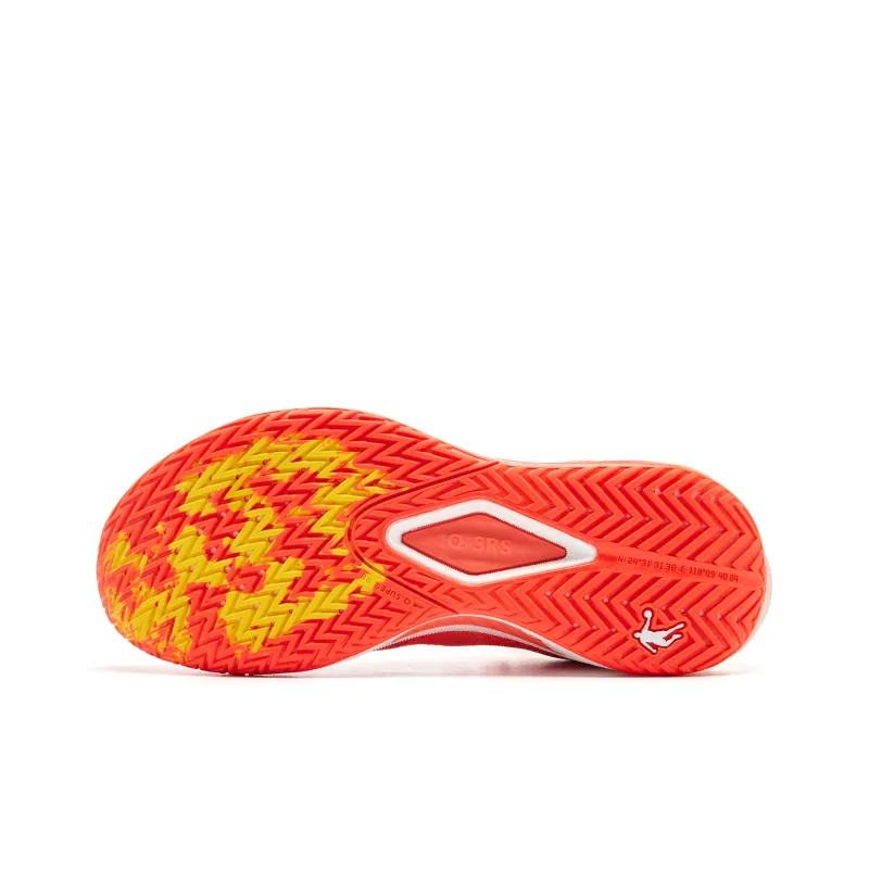 QIAODAN FE3.0 Support Rebound Lightweight Low Top Basketball Shoes Men's Bright Orange Jordan White-5
