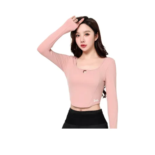 Barbie Yoga T Shirts Women's Crimson[Fixed One Piece Cup]