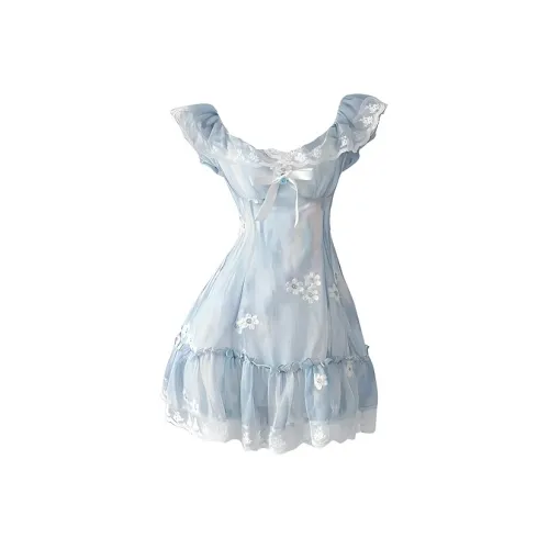 SECFLY OFFICIAL Slip Dress Women's Light Blue