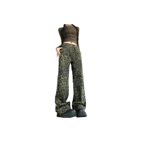 Concubine Zhu Jeans Women's Leopard Print