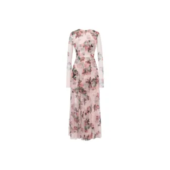 PHILOSOPHY DI LORENZO SERAFINI Flower Print Long Tulle Dress
