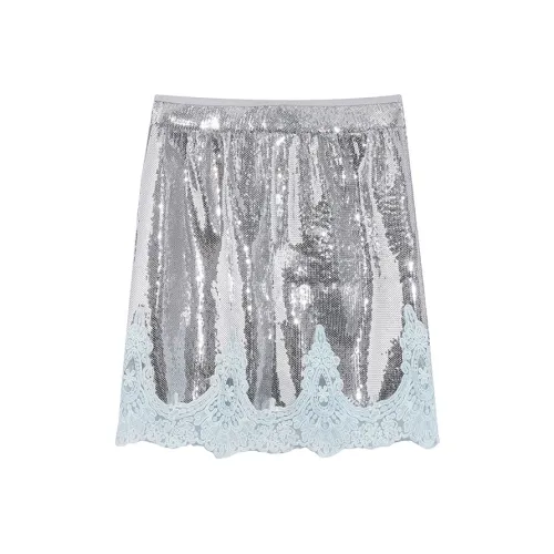 Ouyang Casual Short Skirts Women's Silver
